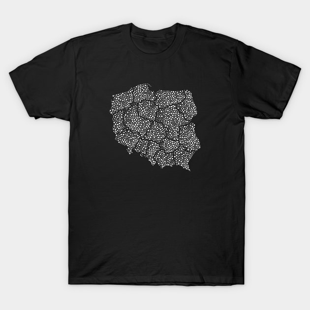 Map of Poland Polka Dot, Polska, Poland Map T-Shirt by annagrunduls